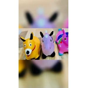 Inflatable Toy Jumping Toys Bouncing Giraffe Horse With Plush Ride For Kids