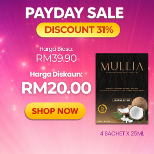 PAY DAY PROMO Organic Hair Dye Shampoo Trial Pack 4pcs | Instant Black Color Syampu Uban Mullia