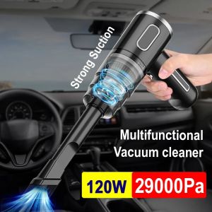 120W car vacuum cleaner household handheld vacuum cleaner dual-purpose USB rechargeable 29000Pa 2000mAh