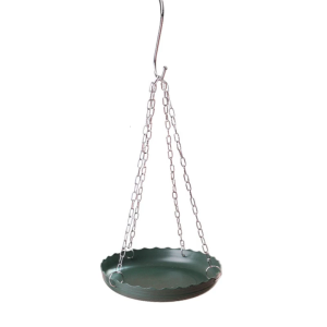 Outdoor Bird Feeder And Bath With Weather Resistant Plastic Design and Hanging Chain For Garden Patios Decoration