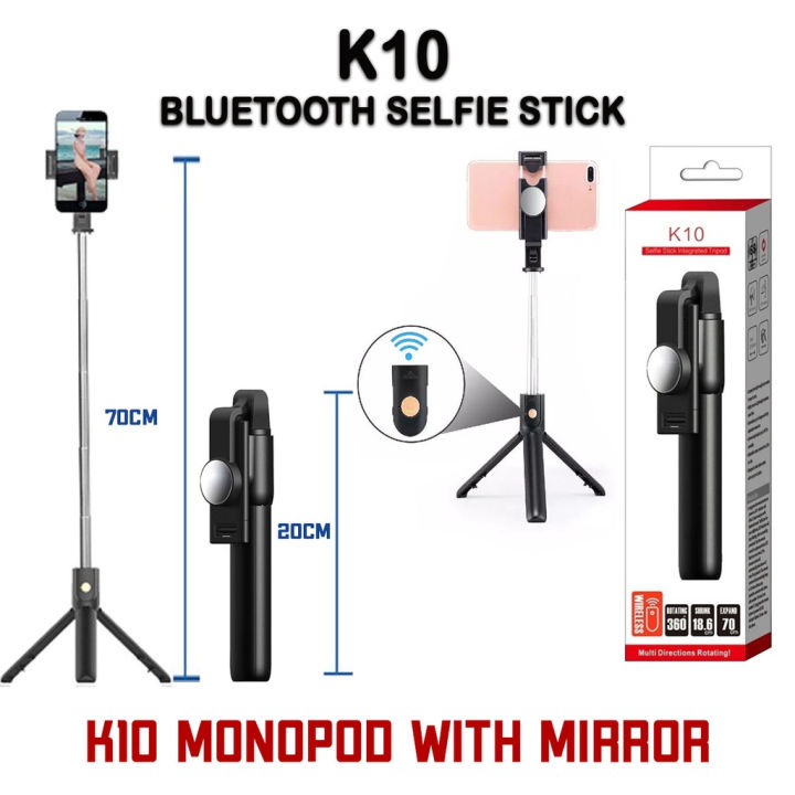 K10 Selfie Stick Bluetooth All-In-One Portable Professional