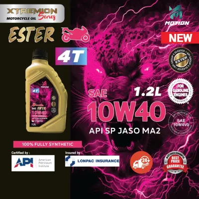 MOTION XTREMION 1.2L 15W50 10W40 4T ESTER MA2 SN Fully Synthetic Motorcycle Oil Minyak Pelincir lc135 yamaha sym