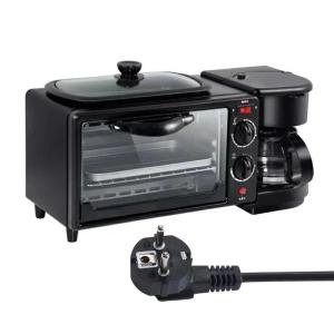 Multipurpose Breakfast Solution Double Layer Oven Coffee Maker Nonstick Frying Pan Stainless Steel Design for Breakfast