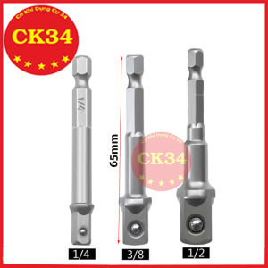 Bộ 3 đầu chuyển vặn khẩu cho khoan điện - pin chuôi lục giác chịu lực tốt với các tính năng búa trên khoan