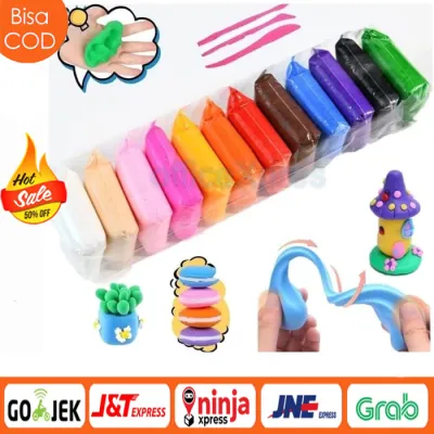 Clay Polymer Mainan Anak Isi 12pcs Edukasi Slime Clay Dough Colour Play