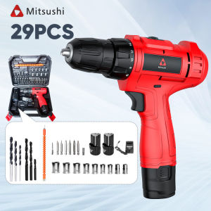 Mitsushi MLDZ12T 29pcs 12V Double Speed Li-ion  Battery With LED Power Indicator Rechargeable Cordless Drill Driver[buy 1 free 28pcs accessories]