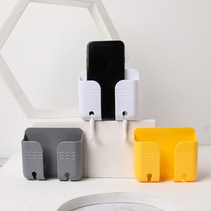 Wallmounted Storage Box Mobile Phone Charging Stand Phone Wall Mount Adhesive Shelf Wall
