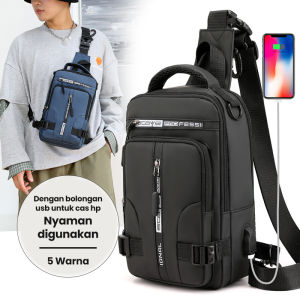 COD Freeknight Tas Selempang Pria Casual Slingbag USB Charge Anti Air Waterproof Tas Bahu Pria Trandy Model Kekinian Tas Santai Cowok Keren TS713