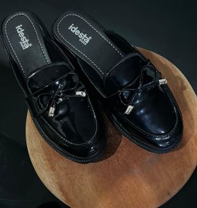 Sepatu Docmart Bapau Wanita Pernik Hitam Terbaru Hak 3CM Fashion Korean style Flat Loafers ootd Remaja Viral Kekinian terbaru Bisa COD