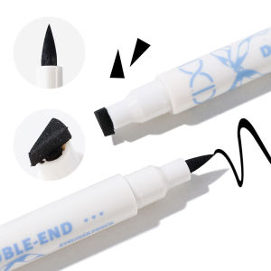 Dorisna Double-head Seal Eyeliner Waterproof Fast Dry Stamp Liquid Eyeliner Pen Natural Fine No Cake Makeup