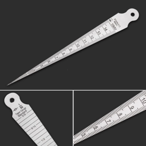 Compact Taper Gage 0-15mm Stainless Steel Taper Welding Gauge Inch & Metric Feeler for Gap Hole Measure Tool La ser Scal