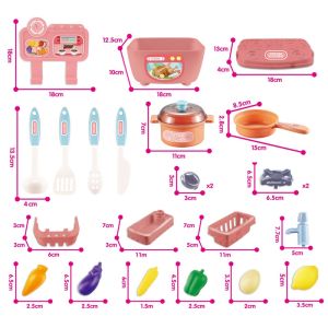 Skatolly ของเล่นทําอาหาร ของเล่นในครัว ก๊อกน้ําสามารถปล่อยน้ําได้ จําลองการทําอาหาร การล้างผักจําลอง HUlinlid