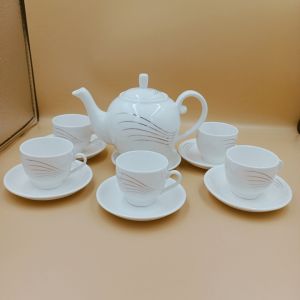 Bộ Ấm Chén Trắng Ngà  Camellia Cao Cấp Sang Trọng Dụng Cụ Pha Cà Phê Stovetop Espresso Thiết Kế Sang Trọng Cho Bữa Tiệc Bộ Ấm Chén Phù Hợp Cho Gia Đình Và Bạn Bè - Lazada