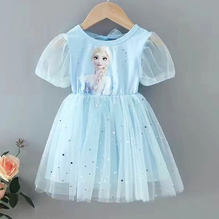 Girls Dress New Frozen Dress Princess Skirt Children Cotton Sequins ...