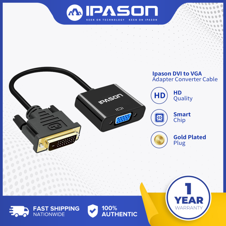 Ipason DVI to VGA Adapter Converter Cable Male to Female for TV PC Display  Monitor 1080P HD Lazada PH