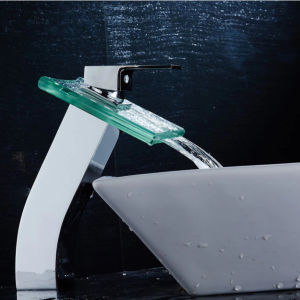 Waterfall Basin Faucet Hot And Cold Copper Bathroom Creative Glass Art Single Hole Wash Basin Inter-PlatfFast shipping