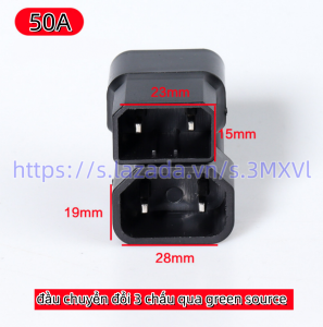 đầu chuyển đổi 3 chấu qua green source chịu tải 50A