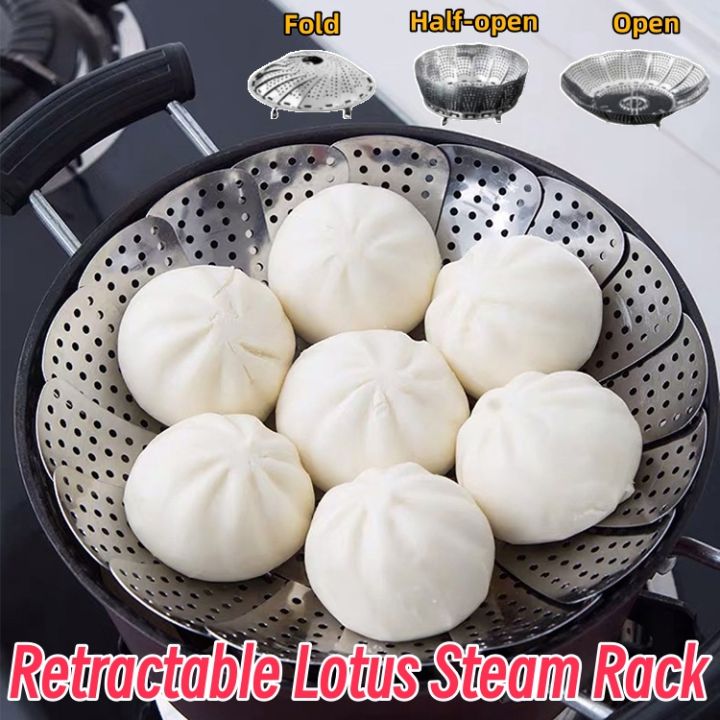 Steam Rack Tray Stainless Steel Lotus Steaming Tray Multifunctional Steam Rack Folding ...