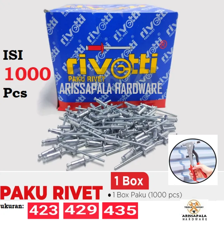 Paku Riffet Paku Rivet 1 Box isi 1000 Pcs Paku Ripet Paku Keling Blind Rivet 3.2mm ...