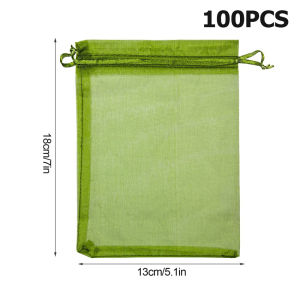 【Local Shipping】100PCS Fruit Protection Netting Bags for Fruit Trees Garden Mesh Barrier Bags to Protect Plants from Pest Birds Squirrels Fruit Cover Mesh Bag with Drawstring