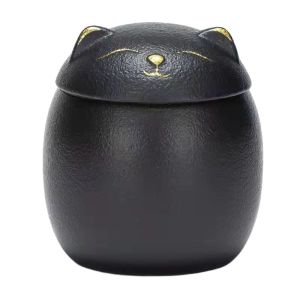 LABAICAI Cute Funeral Urn for Pets 200ml Ceramic Dog Cat Cremation Urns Tea Storage Box Dog/Cat Shape Keepsake Memory Box Dog Supplies