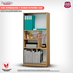 LEMARI RAK BUKU SERBAGUNA RSG 5 RAK KAYU TERBARU MURAH RAK 5 SUSUN DENGAN PINTU RAK SERBAGUNA RAK BUKU MURAH