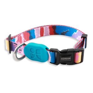 HIDREAM Adjustable Nylon Pet Dog Collar Soft Comfortable Basic Dog Collars with Fashion Pattern Safety Locking Buckle for Small Medium Dogs Walking