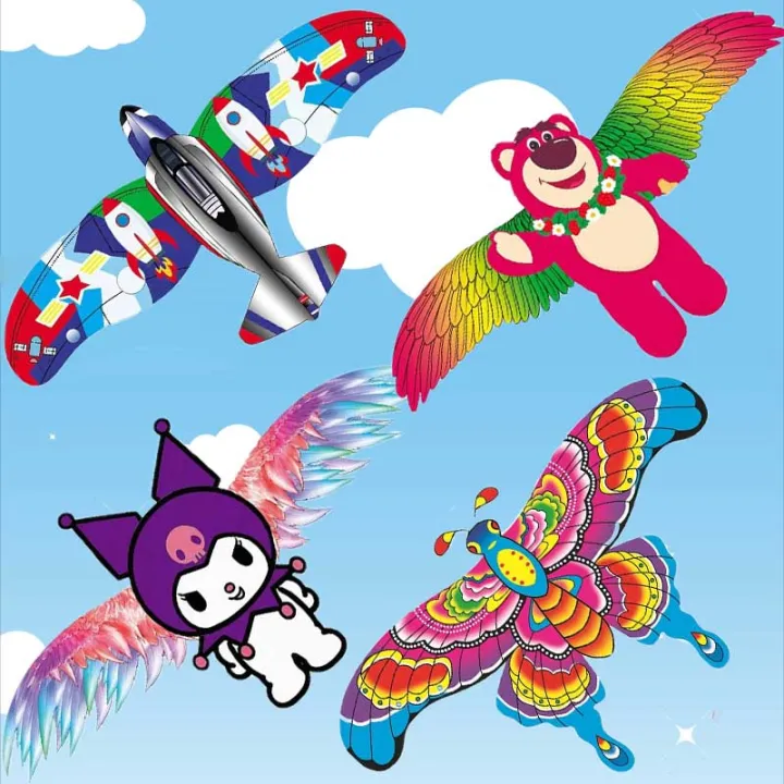 ว่าว ฤดูใบไม้ผลิการ์ตูนจำลองเครื่องบินผีเสื้อ KuromiLotso Flying Kite มือถือ Kite เด็กมือถือ Kite ของเล่นกีฬากลางแจ้ง