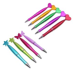 10x Butterfly Ballpoint Pen Heart Star Signature Pen Smooth Stationery Pen Twist Writing Pen School Supplies for Student