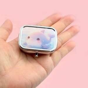 XANTHE Cartoon Pillbox Keychain Pendant Movable Compartment Portable Jewelry Storage Box Jewelry Organization Rectangular Pill Container Travel