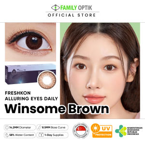 Freshkon Alluring Eyes Winsome Brown 5 Pasang Daily Softlens Warna Harian