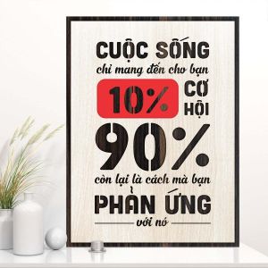 Tranh gỗ 3D cắt lớp – Cuộc sống chỉ mang đến cho bạn 10% cơ hội 90% còn lại là cách mà bạn phản ứng với nó