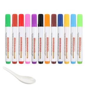 12PCS Kids Safe Whiteboard Markers 12 Color Floating Whiteboard Markers Washable Inks for Kids Drawing and Art Project