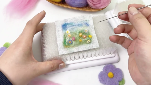 Wool Felt Punches Craft Tool for Embroidery Stitching DIY and Felting Craft Felting Needle Mat Felting Needle Brush Mat