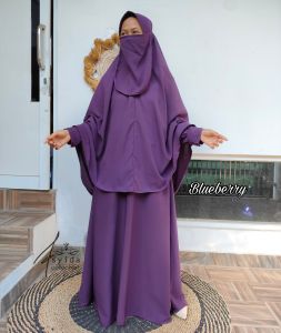 Gamis Nadia Syari Wolfis Set Free Niqob Basic | Set Syari Wolfis Exclusive | Wolfis Set Niqob Premium