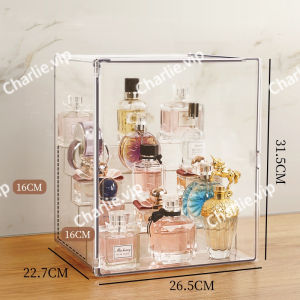 Perfume storage box Display cabinet Dustproof transparent large capacity desktop dresser Cosmetics shelf skin care box