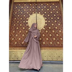 TERLARIS!!! NF DRESS WANITA GAMIS SYARI SET PASHMINAH OVAL CRINCLE POLOS REMAJA / BAJU MUSLIMAH PEREMPUAN PREMIUM MEWAH