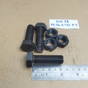 BAUT MUR BAJA KUNCI 24 M16 X 50 FULL DRAT PANJANG 5CM 5 CM BAUD HTB GRADE 8.8 HITAM M16X50 16X50 16 X 50 DIAMETER DRAT 16MM PITCH DRAT 2.0 SEKRUP SKRUP