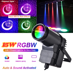 COD PINSPOT Lampu Sorot panggung pesta acara LED Spotlight Stage Party RGB EU Plug 240V 10W - WRGB