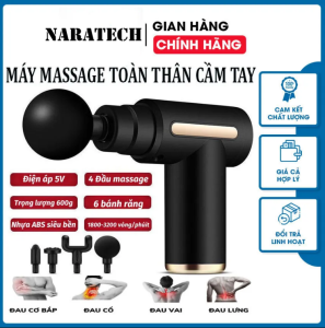 Máy massage cầm tay mini đấm lưng mát xa trị liệu cổ vai gáy 4 đầu 6 chế độ- Máy massage cầm tay máy mát xa toàn thân cao cấp 4 đầu và 6 chế độ rung giảm đau nhức mỏi cơ thể động cơ mạnh mẽ - Súng mát xa cầm tay súng massage cầm tay toàn thân