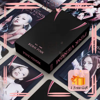 55pcs BLACKPINK《BORN PINK - PINK VENOM》Black LOMO Card Set With FREE GIFT Collection Kpop Rose Jennie Lisa Jisoo