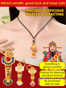 "Fortune and Prosperity" Ancient Method Lucky Pendant Fortune Dual Exquisite Burnt Blue Carved Necklace