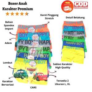 Femme Ols 3 Pcs Boxer CD Celana Dalam Anak Cowok Motif Kartun Lucu