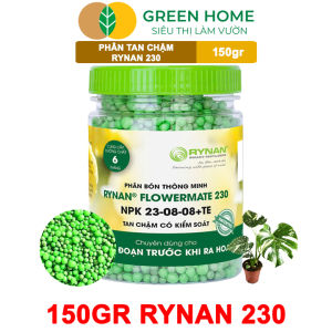 Mua 5 tặng 1 - Phân Tan Chậm Greenhome Rynan 230 Chai 150gr Chuyên Kiểng Lá Dưỡng Lá Xanh Sinh Trưởng Khoẻ
