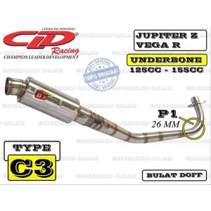 knalpot cld yamaha dan honda jupiter z vega r supra x supra 125 original type c2 c3 underbone kolong