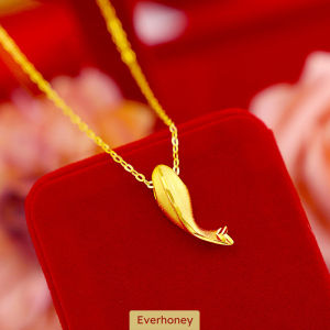 Everhoney Lovely Korean Style Jewelry Gold Fish Drop 45cm Snake Chain Pendant Necklace for Women and Girls
