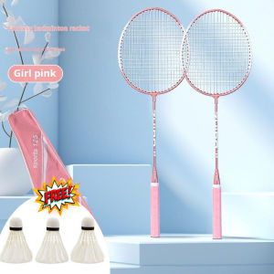 2pcs Badminton Racket Set Alloy Training Student Raket Badminton Pelajar Twin Pack Beginner Family Leisure Sport Series With String 羽毛球拍双拍