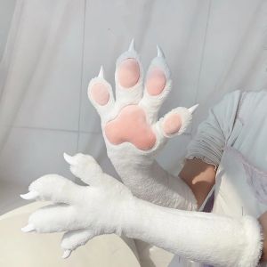 YOUSHI TOP Thicken Beast Claw Glove Long Furry Cat Claw Mittens Cartoon Warm Cosplay Costume Gloves Halloween Party