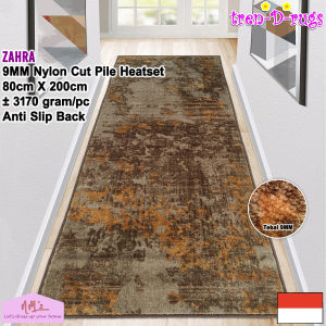 Tren-D-rugs karpet eropa aesthetic samping tempat tidur ranjang kasur 80 cm x 200 cm tebal 9mm anti slip motif abstrak modern bulu cut pile alas lantai lorong koridor runner panjang lobby hotel - NMs
