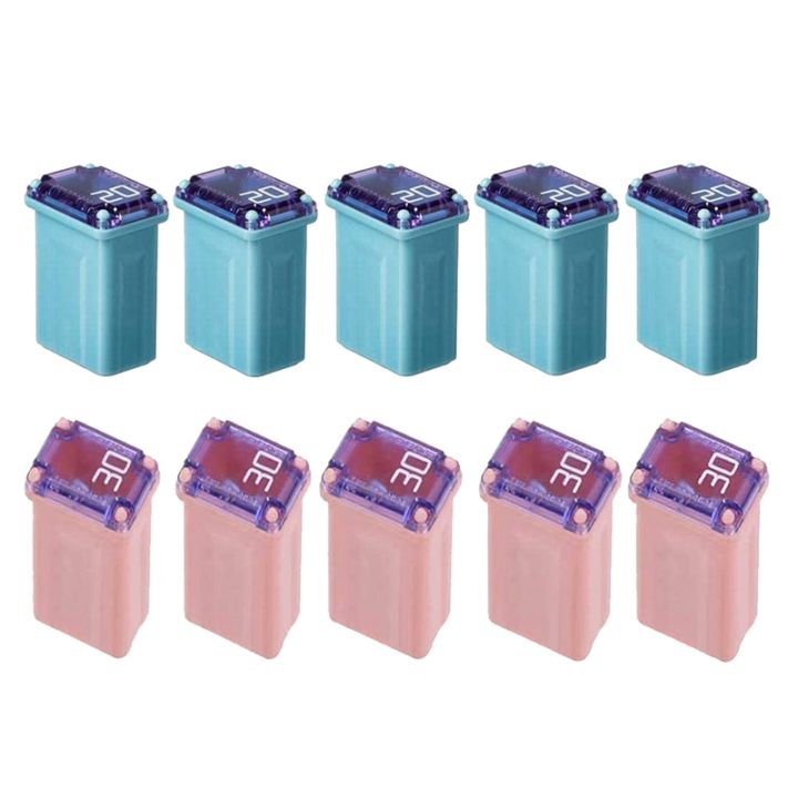 (MTUV) 10 PCS 20Amp 30Amp Miniature Box Fuses Plastic Fuse Square Car ...